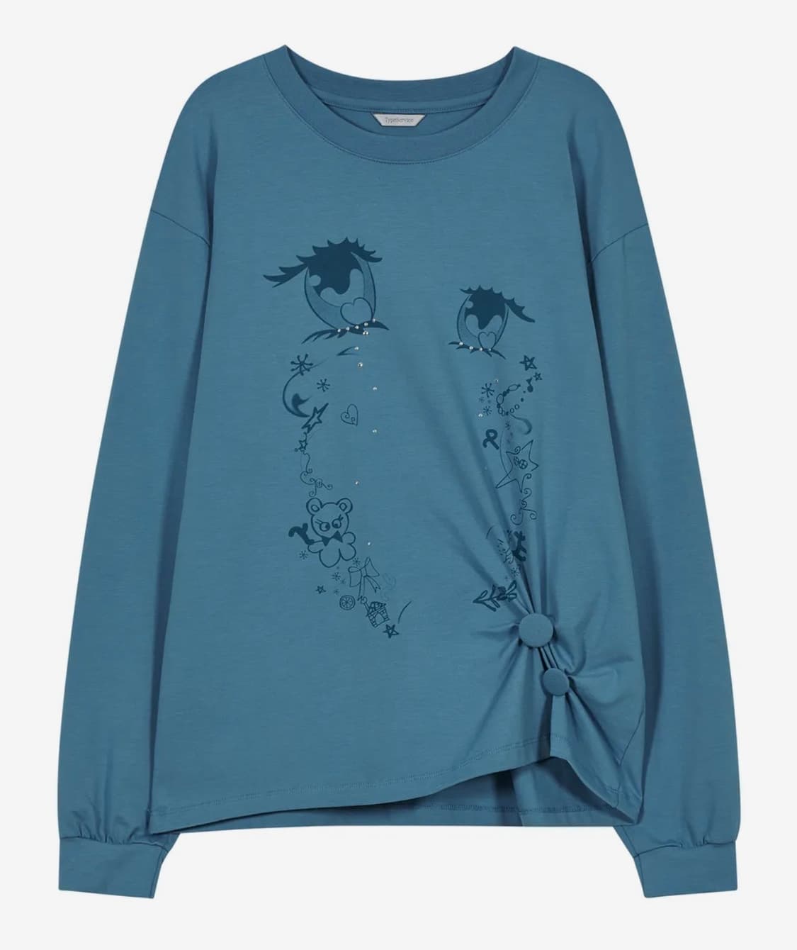 Cry Eyes Ruched Top [Blue] 상품이미지2