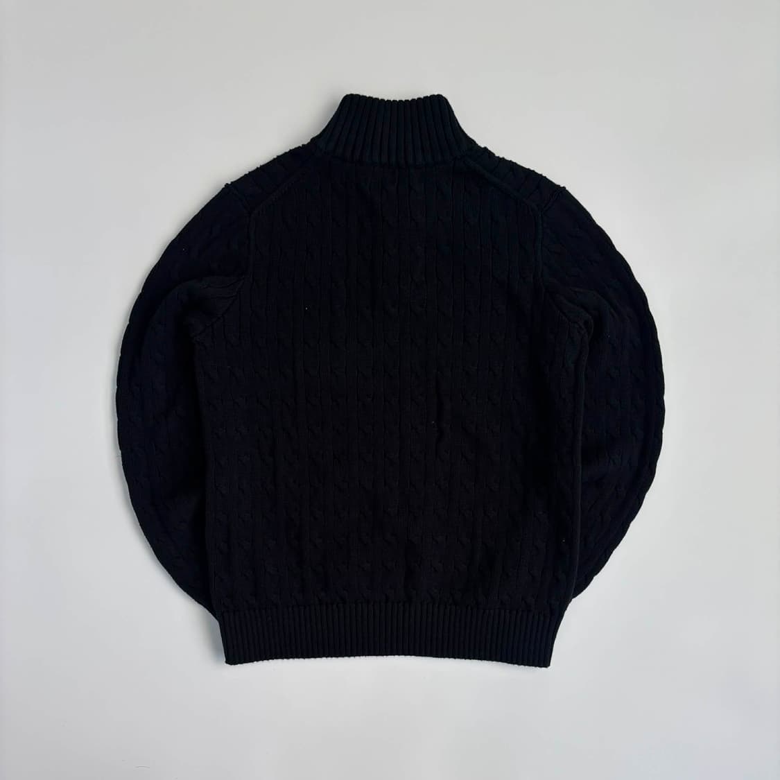 폴로 랄프로렌 신형 큐알택 블랙 케이블 하프집 코튼 니트 반집업(XL) 상품이미지4