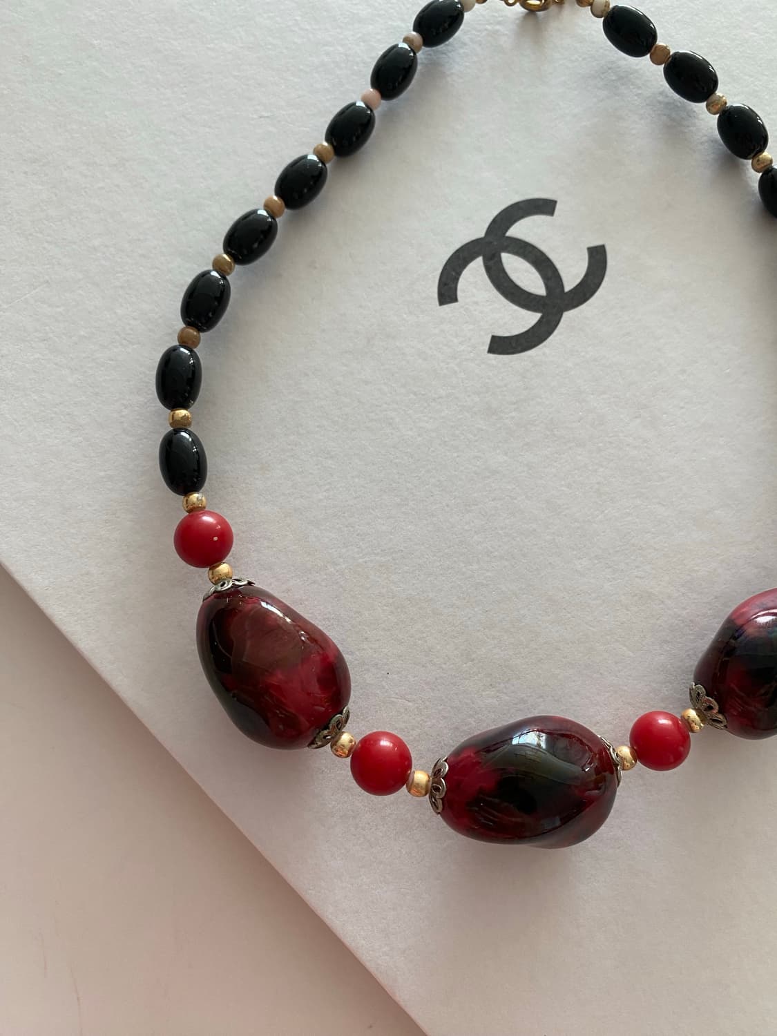 Y2k 버건디 볼드 비즈 목걸이 (bsh) 상품이미지4