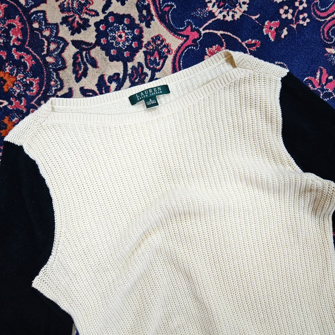 로렌 랄프로렌 모달 코튼 블럭 하프넥 니트 스웨터 S size 상품이미지2