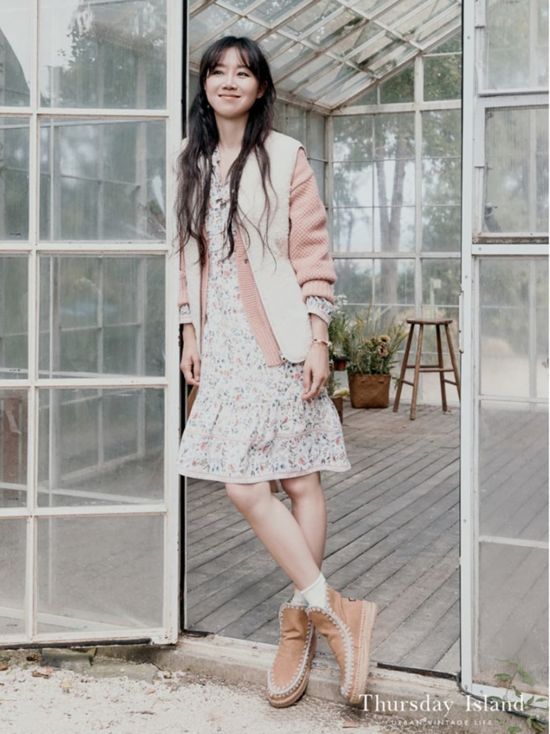 써스데이아일랜드 보더배색 원피스 S사이즈 상품이미지1