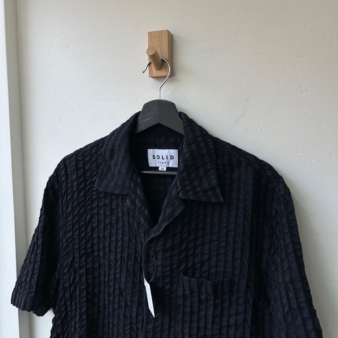 16563 - 솔리드옴므 블랙 반팔 셔츠 상품이미지1