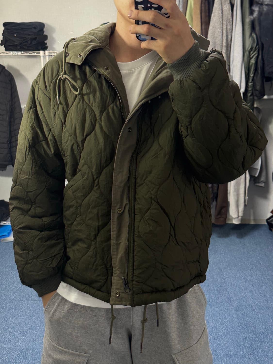 리버시블카키패딩 상품이미지4