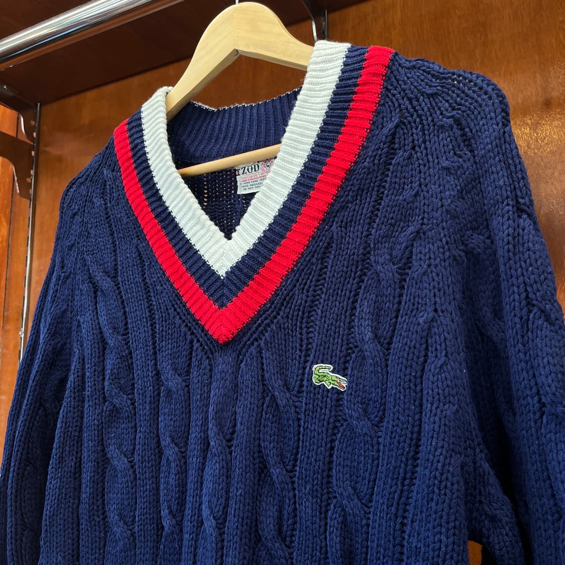 70-80’s IZOD 라코스테 크리켓 브이넥 스웨터 [ 100 ] 상품이미지3