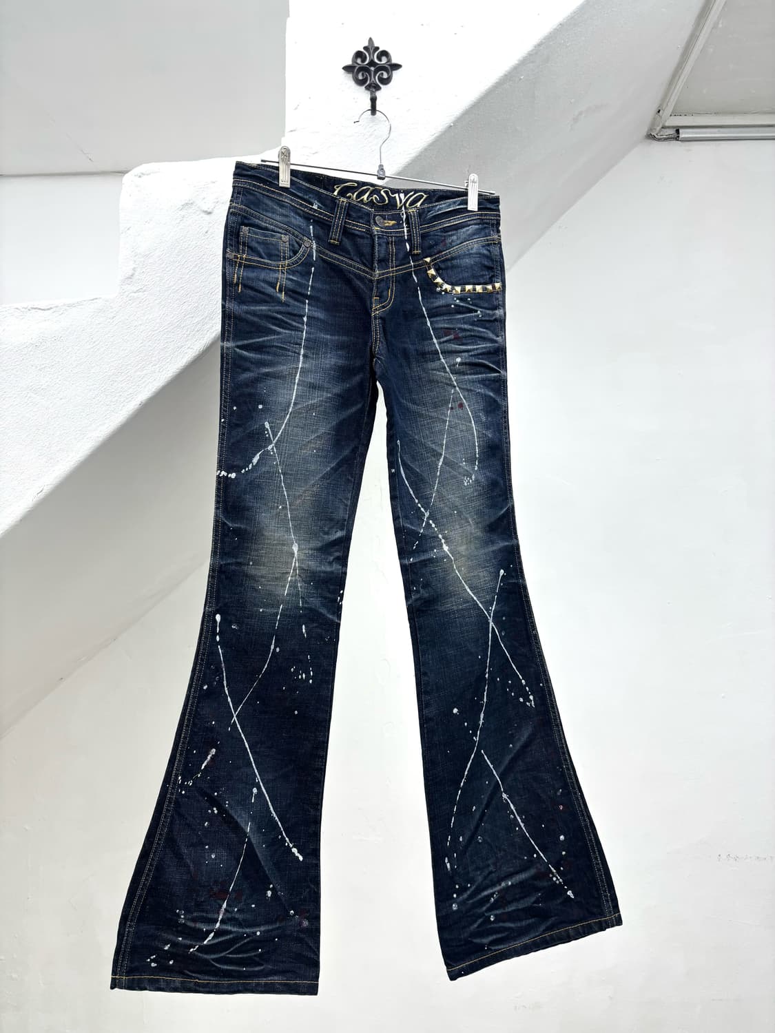 Shatter paint flared fragment denim  상품이미지5
