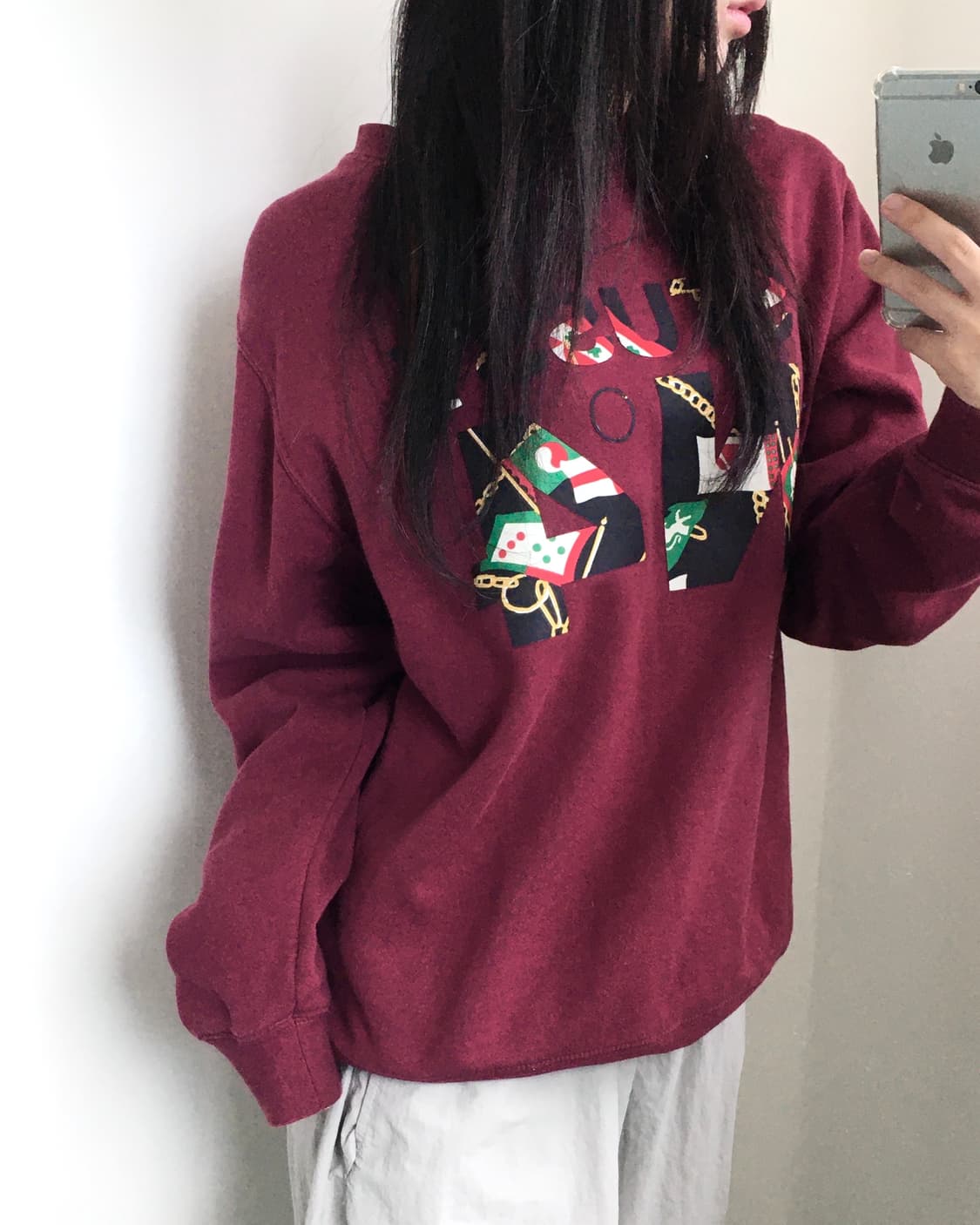 Stussy 스투시 버건디 맨투맨 상품이미지1