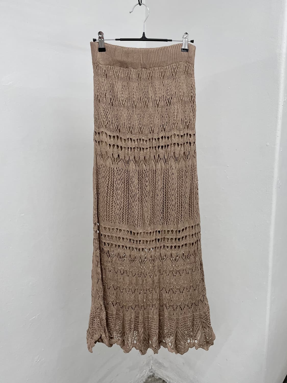 브라운 니트 짜임 스커트 상품이미지1