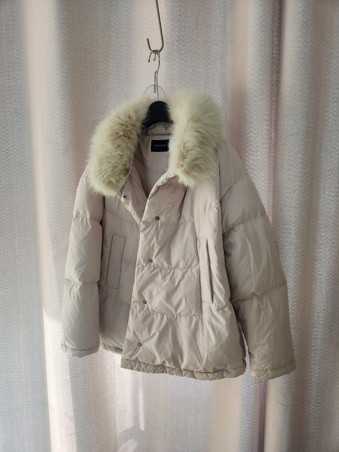 Mind Bridge아이보리 여우털퍼 카라 다운숏 패딩 점퍼 상품이미지2