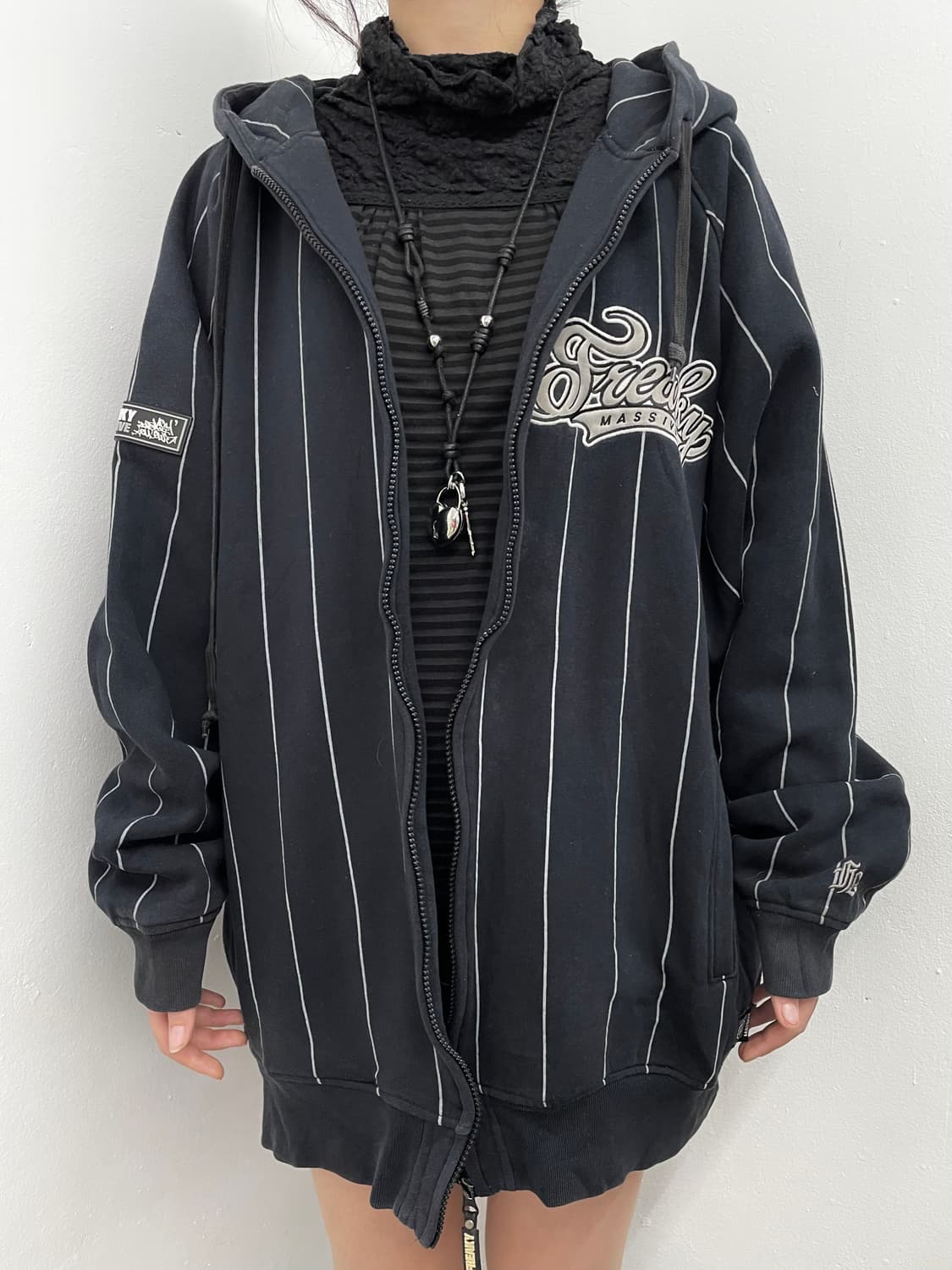 프레키메시브 올드스쿨 스트라이프 후드집업 상품이미지3
