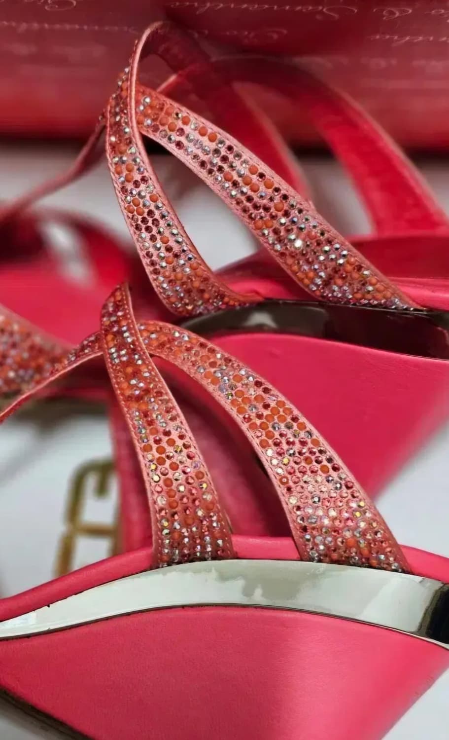 이태리 르네까오빌라  크리스탈 레드 진핑크 샌들 230~235 상품이미지2