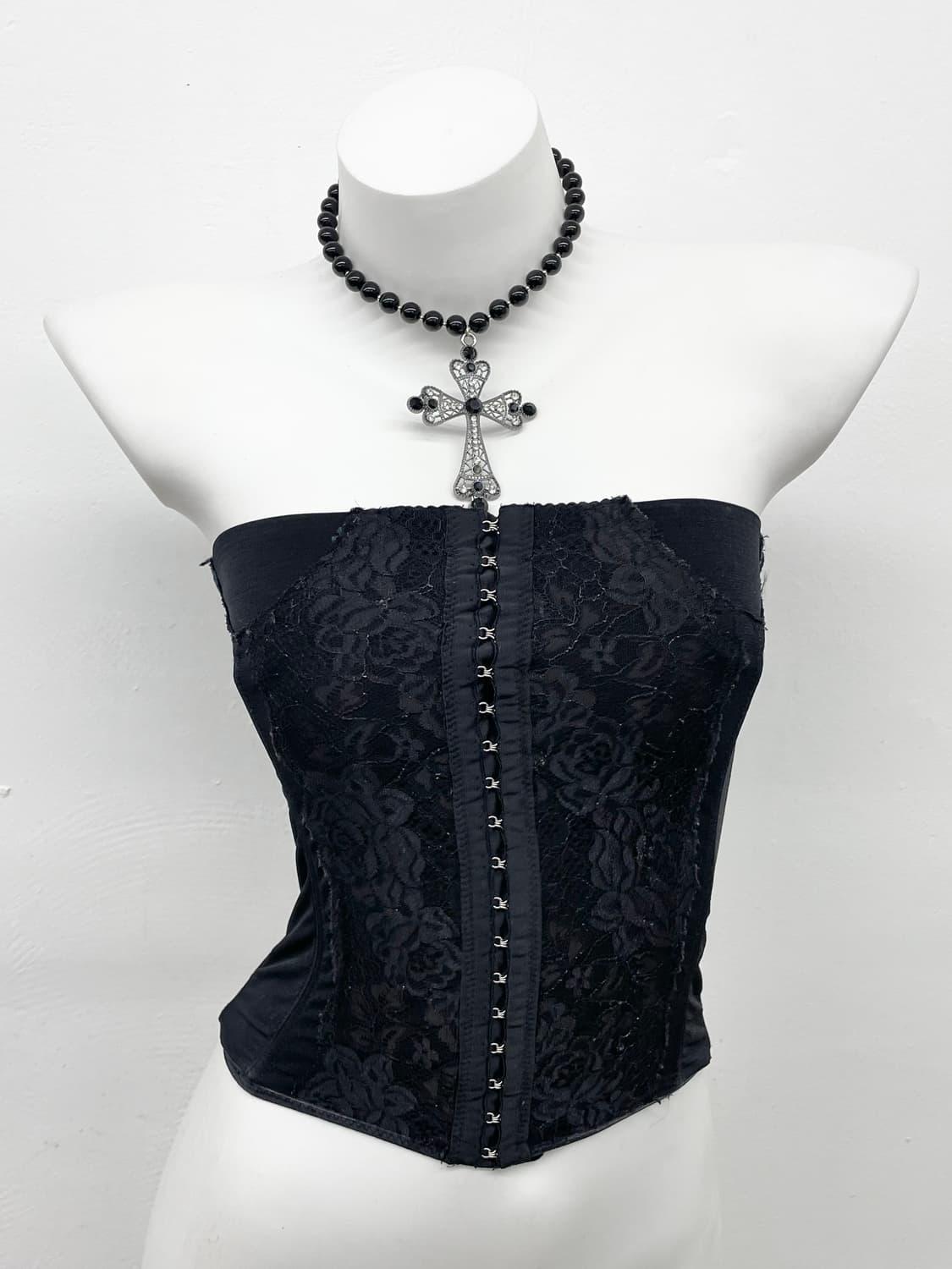 블랙 고딕 레이스 코르셋 상품이미지2