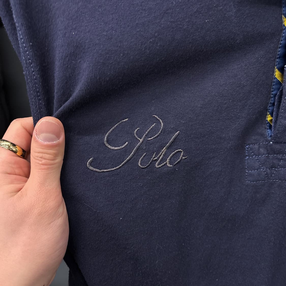 90s 폴로 랄프로렌 크레스트 클럽와펜 프레피 라이닝 럭비셔츠 N915 상품이미지6