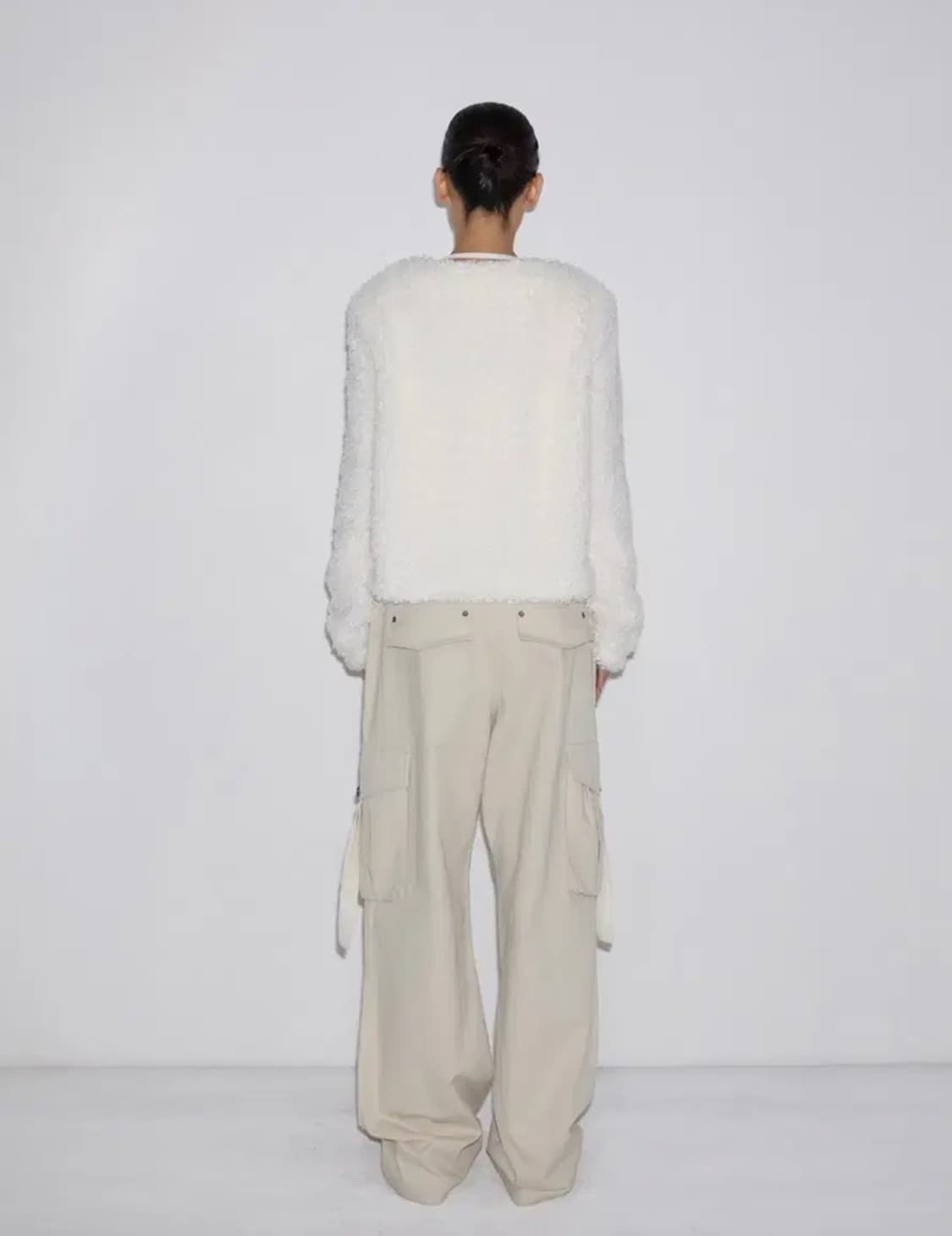 이네기 퍼 가디건 아이보리 상품이미지4