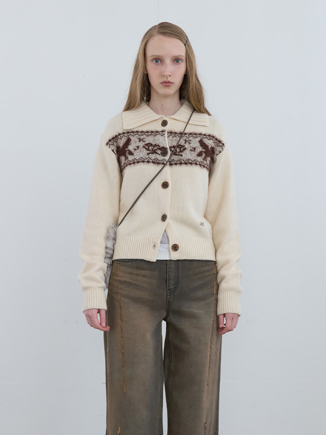 [닝닝 착용] KIJUN 기준 노르딕 니트 가디건 아이보리 상품이미지2