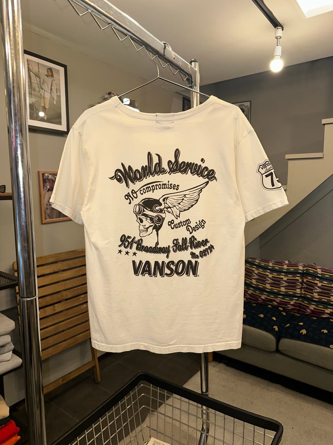 Vanson cotton logo print detail  T 상품이미지2