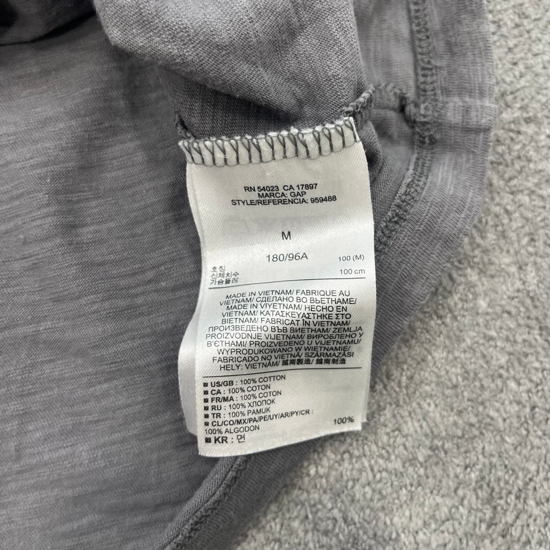 M 갭 GAP 로고 반팔 티셔츠 그레이 상품이미지4