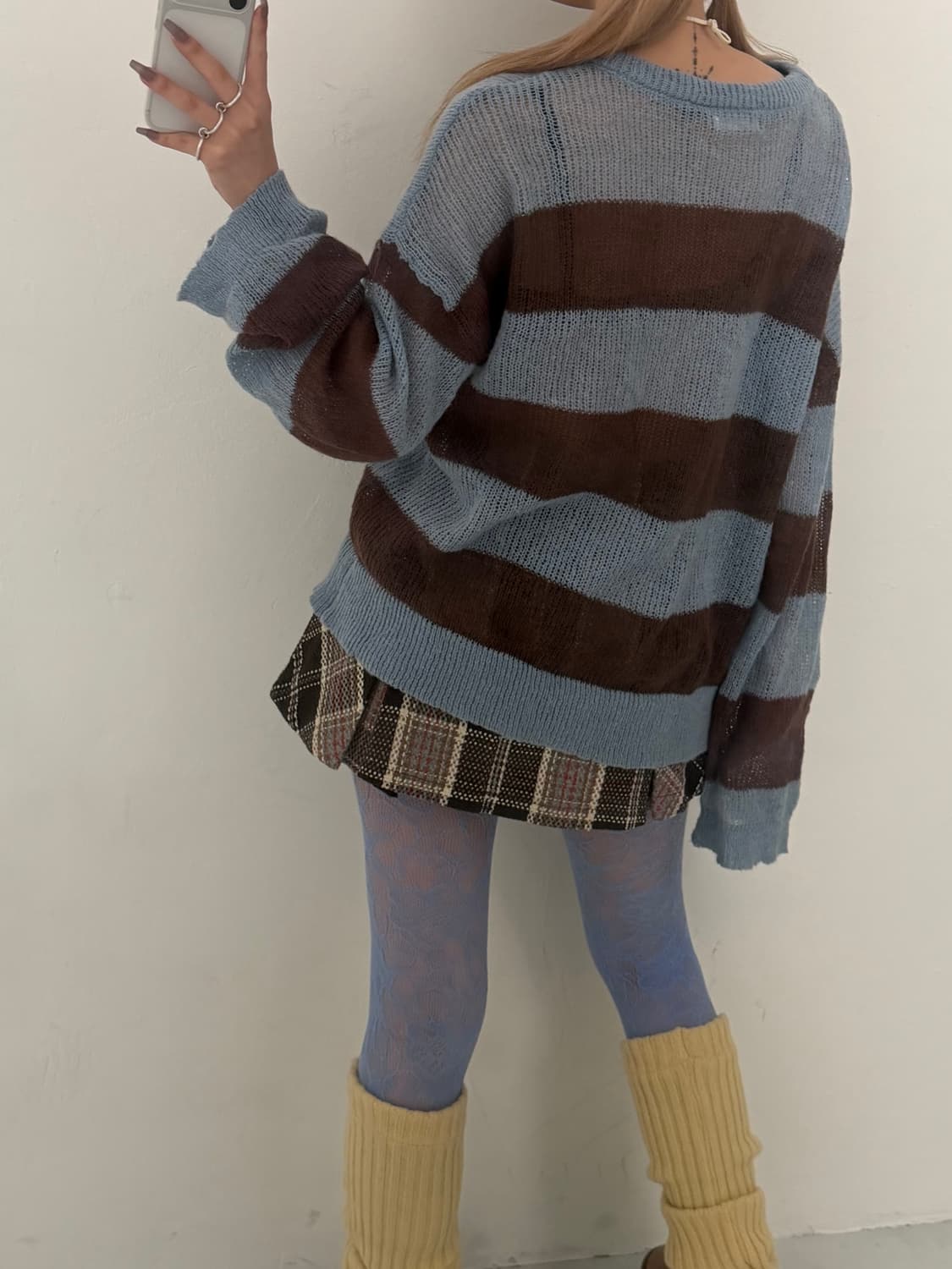 루즈핏 단가라 니트 상품이미지2