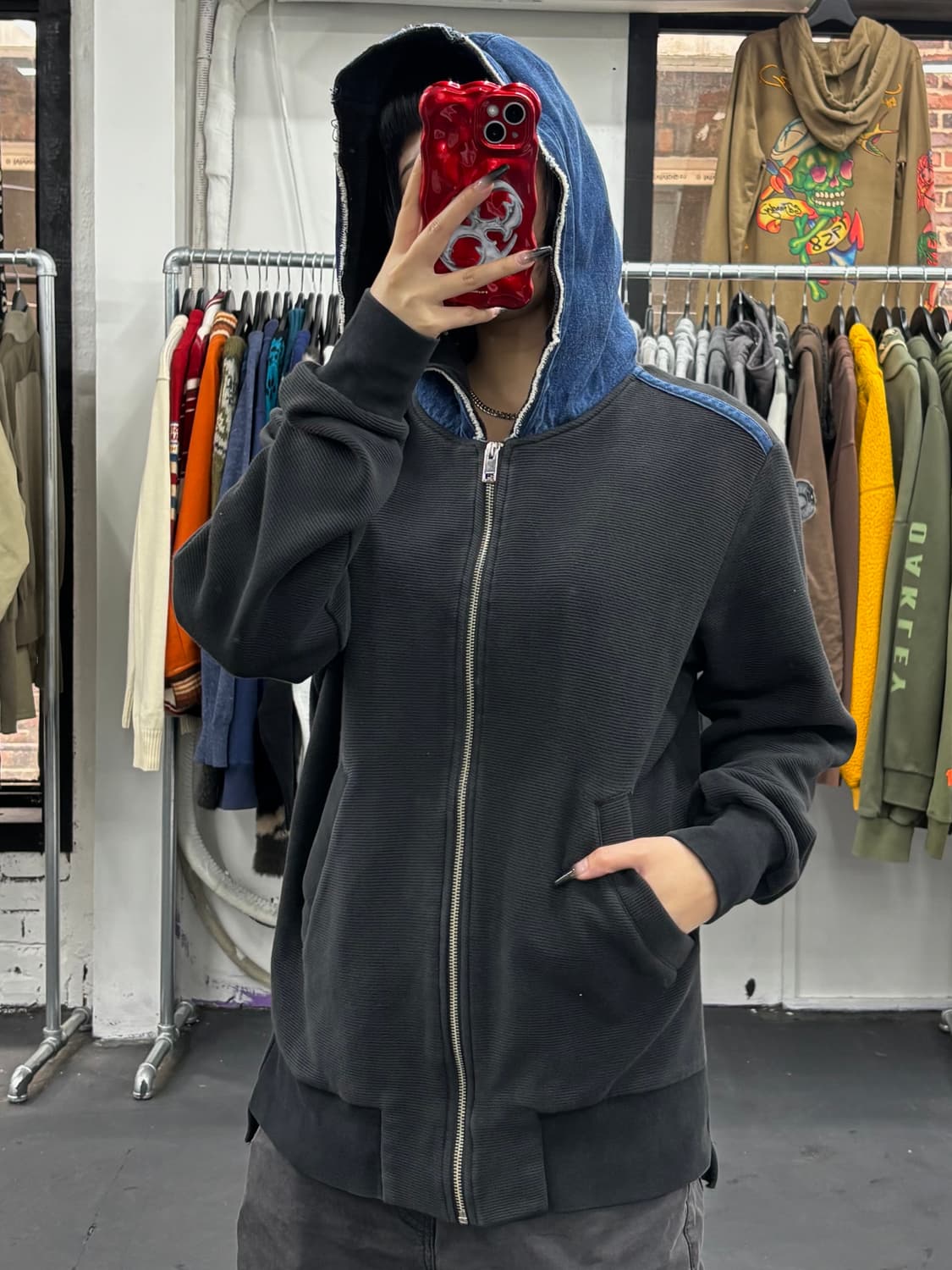 디젤 데님 후디 집업 상품이미지3