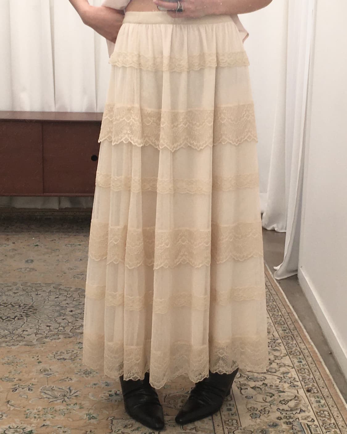 아이보리 롱스커트 상품이미지1