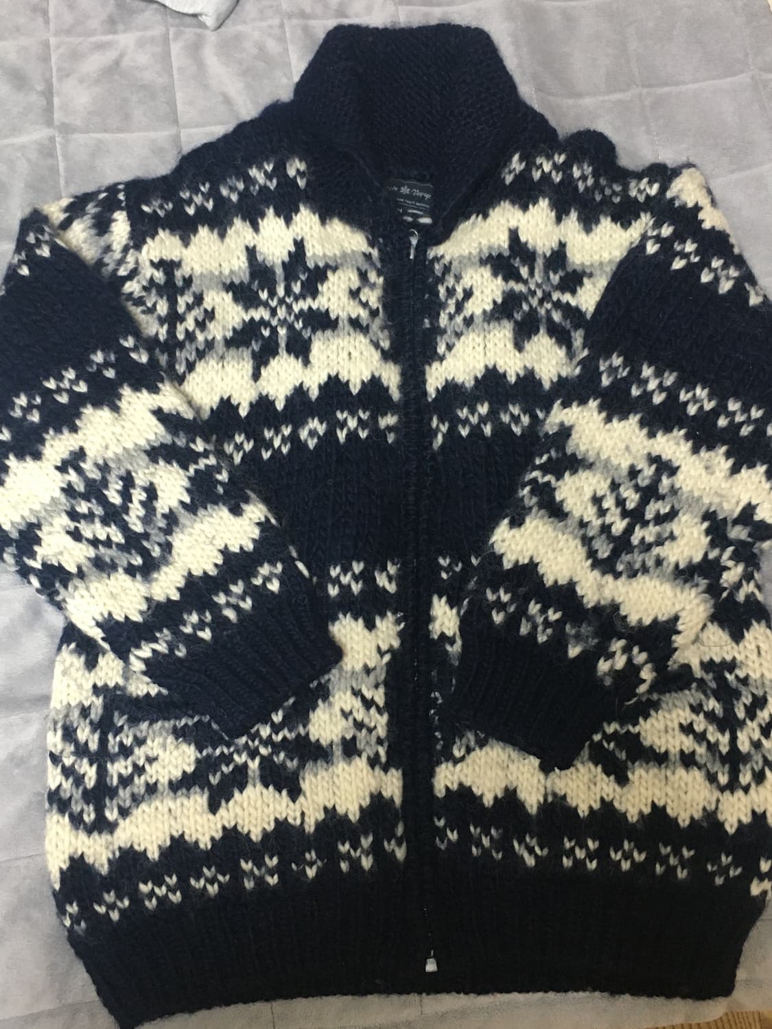 코위찬 니트 집업 가디건 네이비 상품이미지2