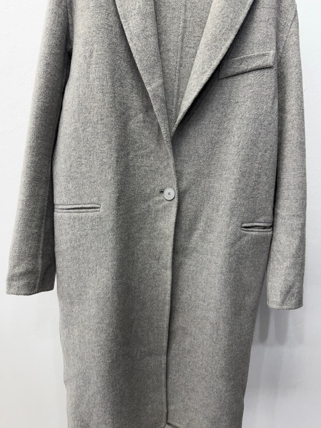정품) 산드로 여성 간절기 그레이 코트 36 상품이미지4