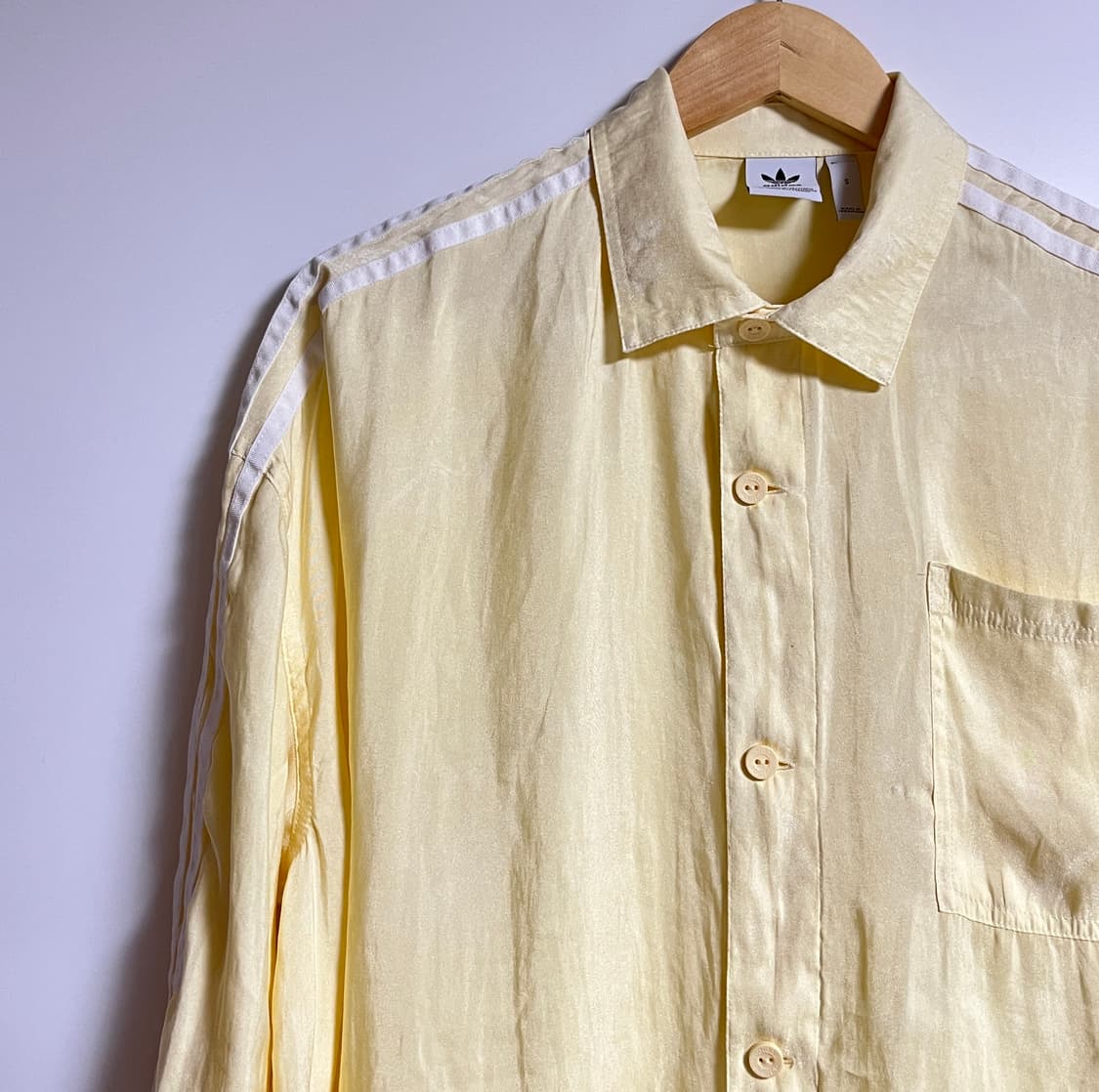 아디다스 세틴 버튼 업 셔츠 블라우스 S 상품이미지5