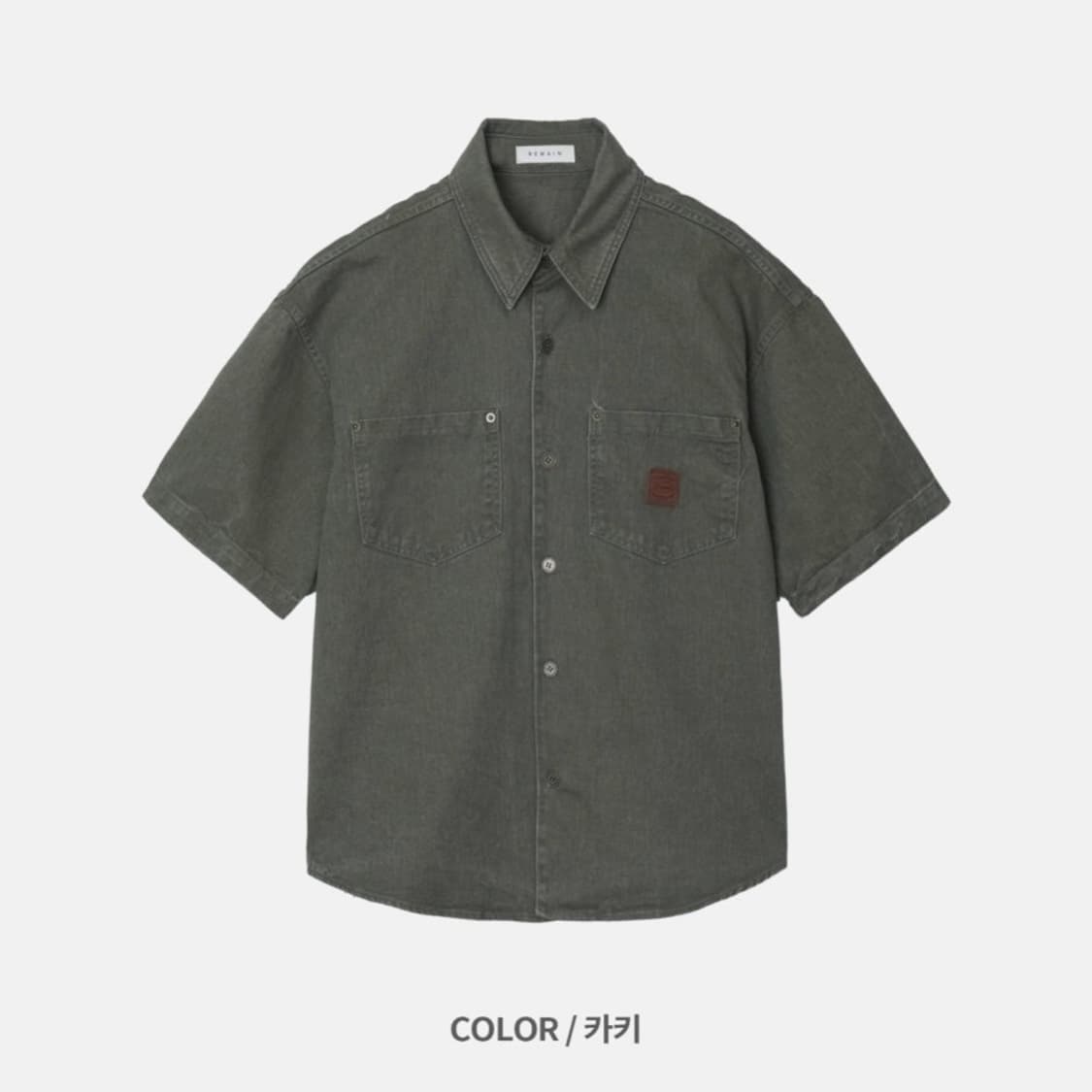 REMAIN 워크 반팔 셔츠 24ss 세미오버핏 리메인 상품이미지1