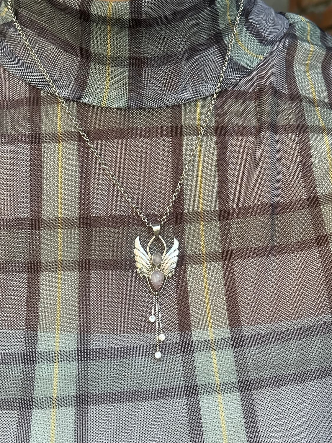Vintage Angel Wing Rose Quartz Tassel 92 상품이미지8