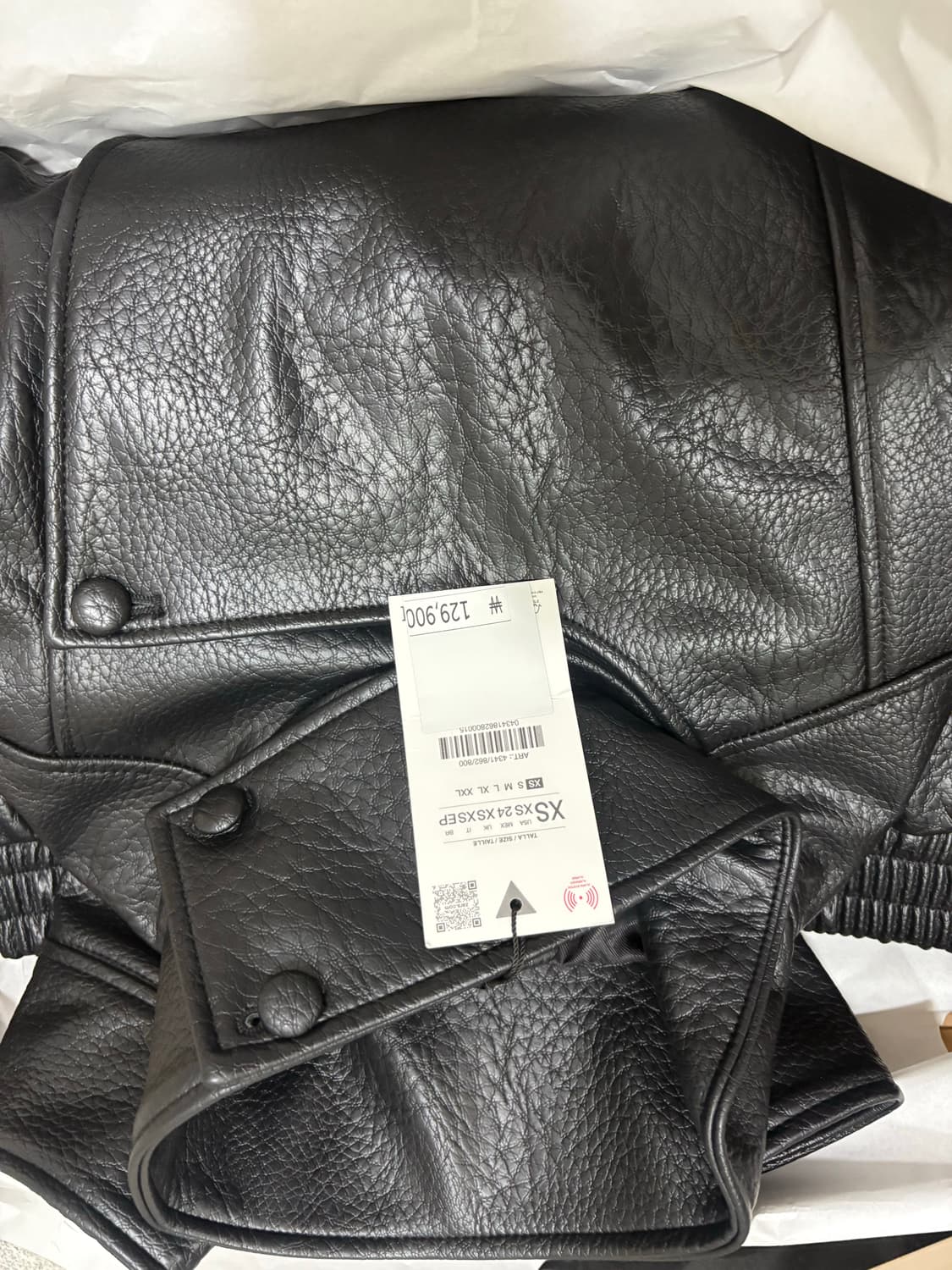 (새상품) 자라 생로랑 맛 페이크 레더 점퍼 xs 상품이미지2