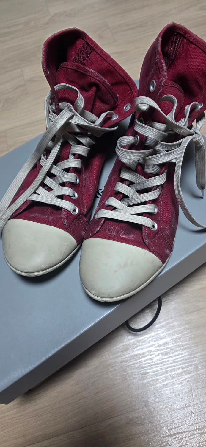 발렌시아가 파리 울트라 플랫 하이 탑 스니커즈 레드 42 상품이미지3