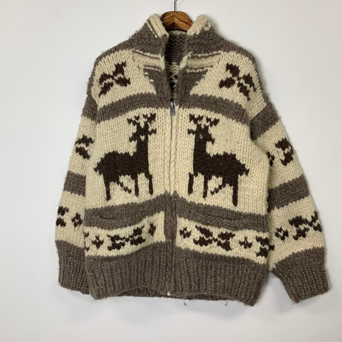 Vintage 빈티지 울 헤비웨이트 노르딕 니트 거디건 코위찬 상품이미지2