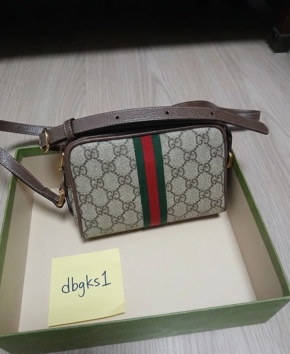 Gucci 오피디아 Gg 수프림 미니 크로스 판매(거의새상품) 상품이미지1