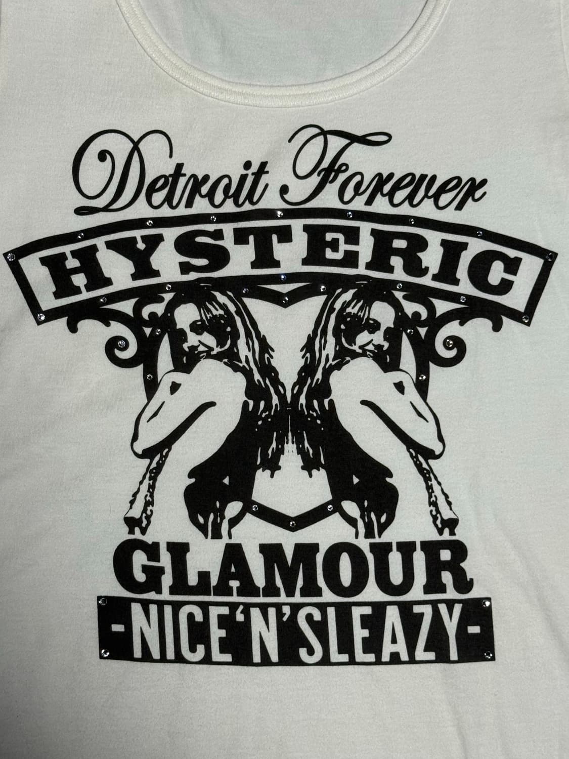 히스테릭 글래머 아카이브 라인스톤 히스걸 로고 반팔 티셔츠 상품이미지2