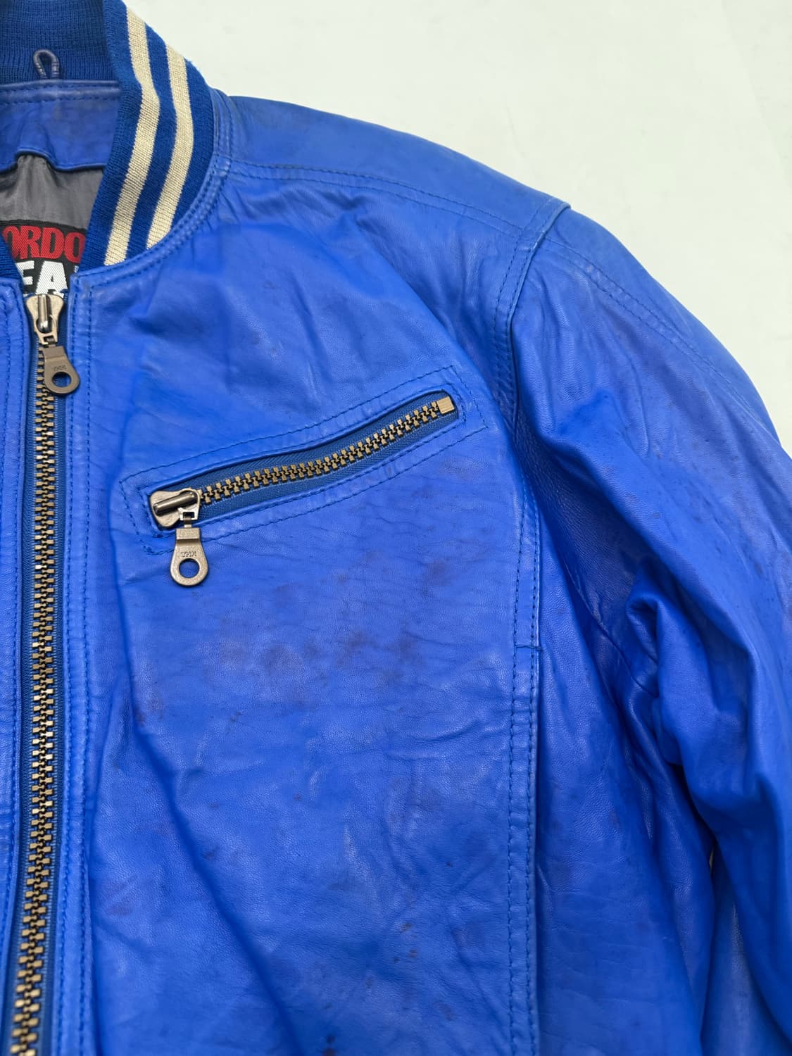 블루 가죽 블루종 자켓  상품이미지5