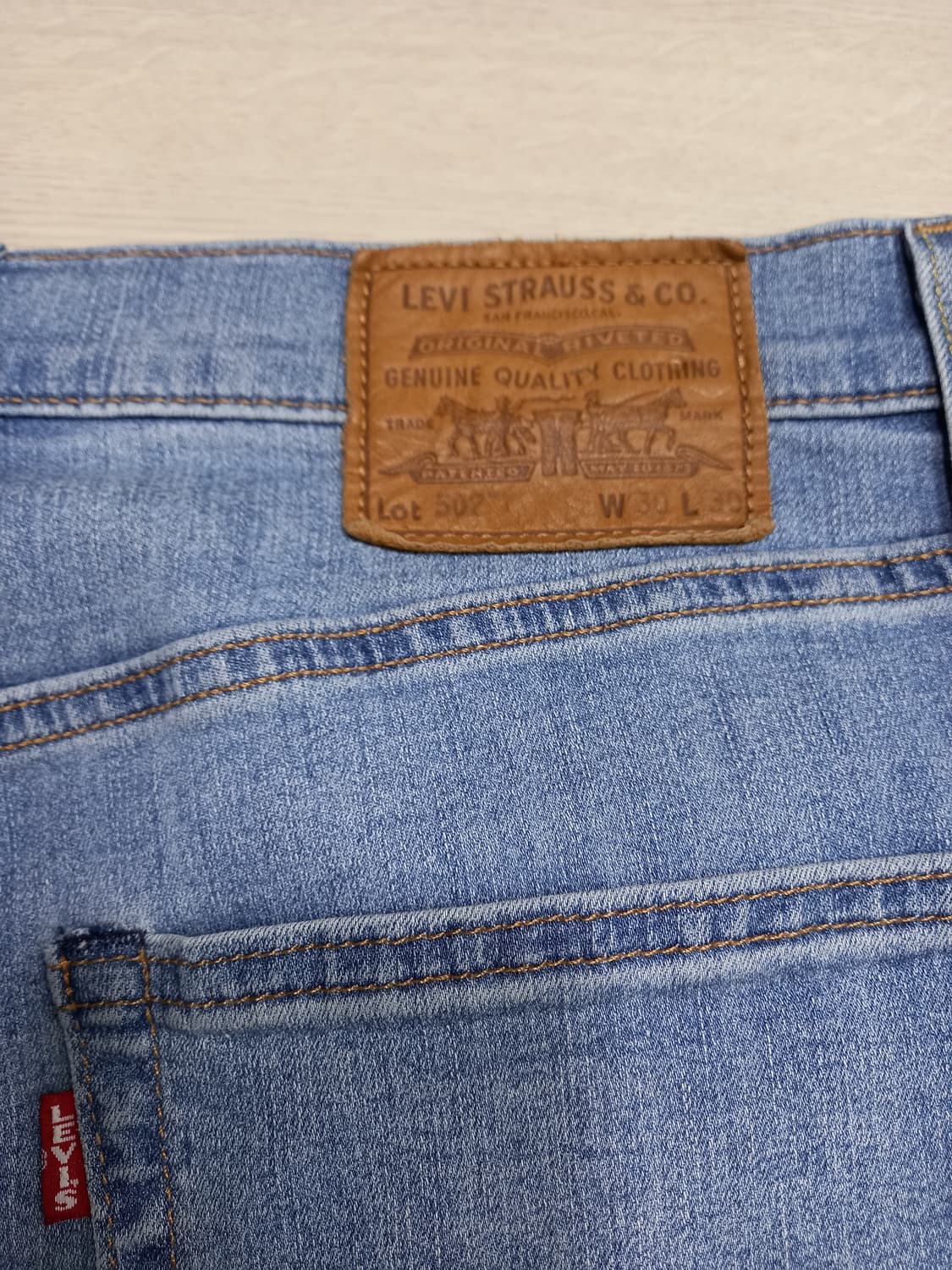 30 빅E 리바이스502 워싱 스판 슬림일자진 연청 30-148 상품이미지5