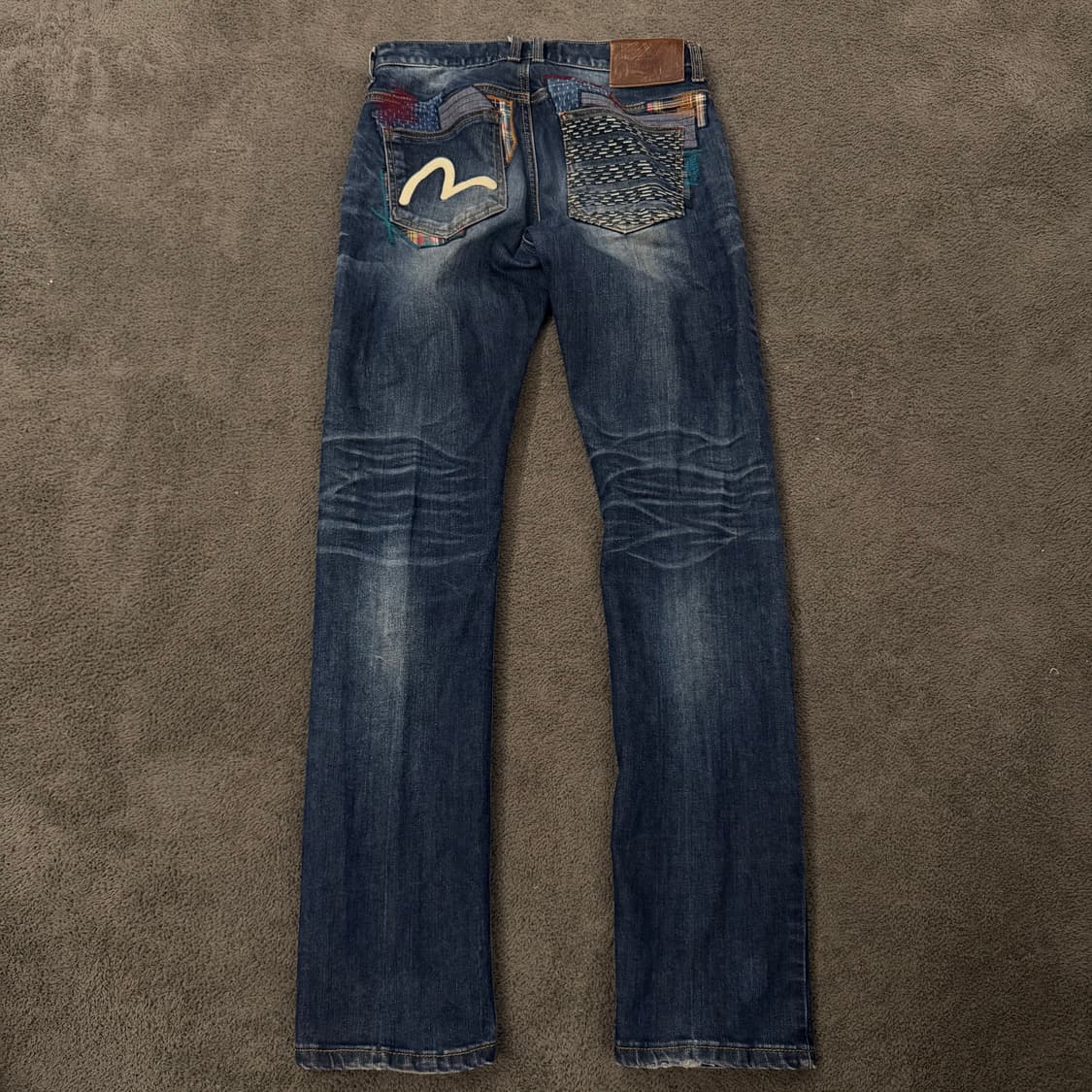 [정품/30] 에비수 패치워크 빅로고 자수 데님팬츠 상품이미지3
