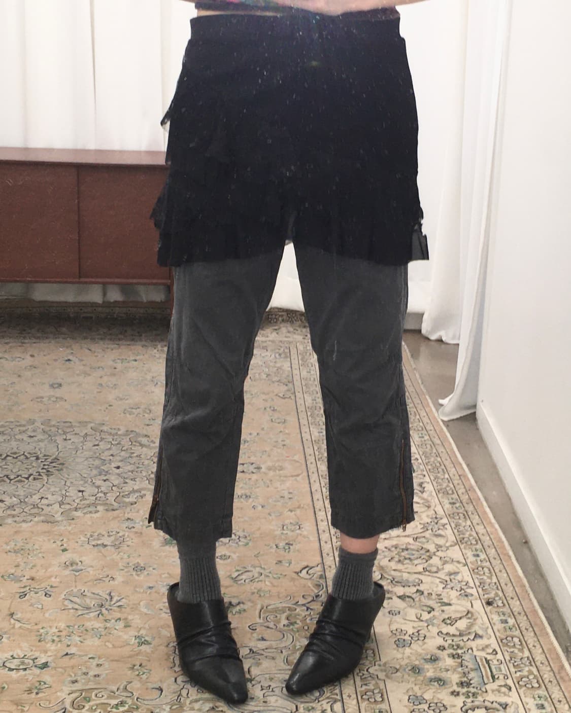 블랙 레이어드 숏 스커트 상품이미지1