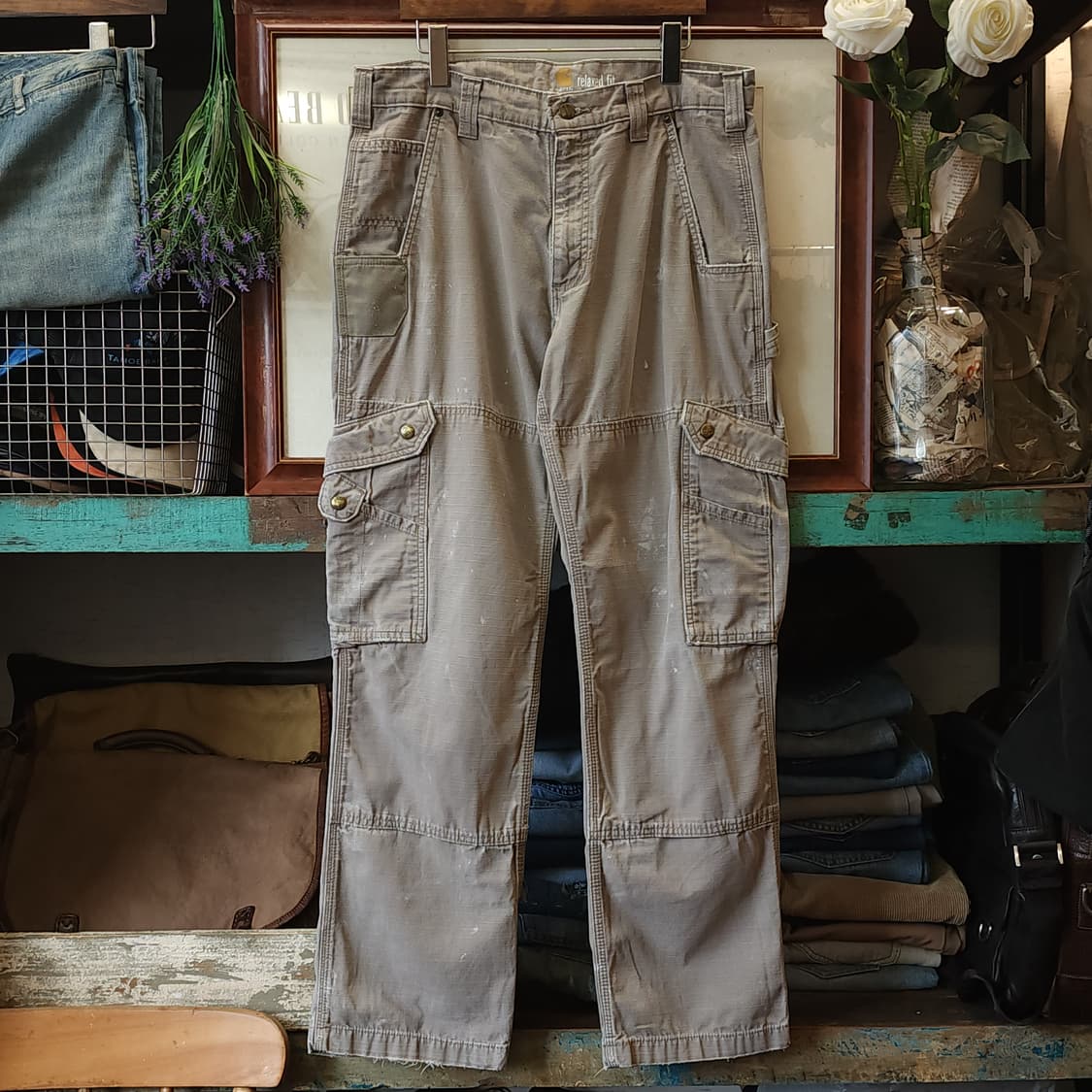 칼하트 워크팬츠 립스탑 카고 팬츠 34x32 상품이미지1