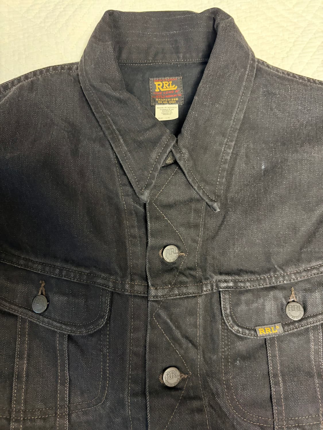 RRL LOT271 더블알엘 데님 트러커 자켓 블랙 L 상품이미지2