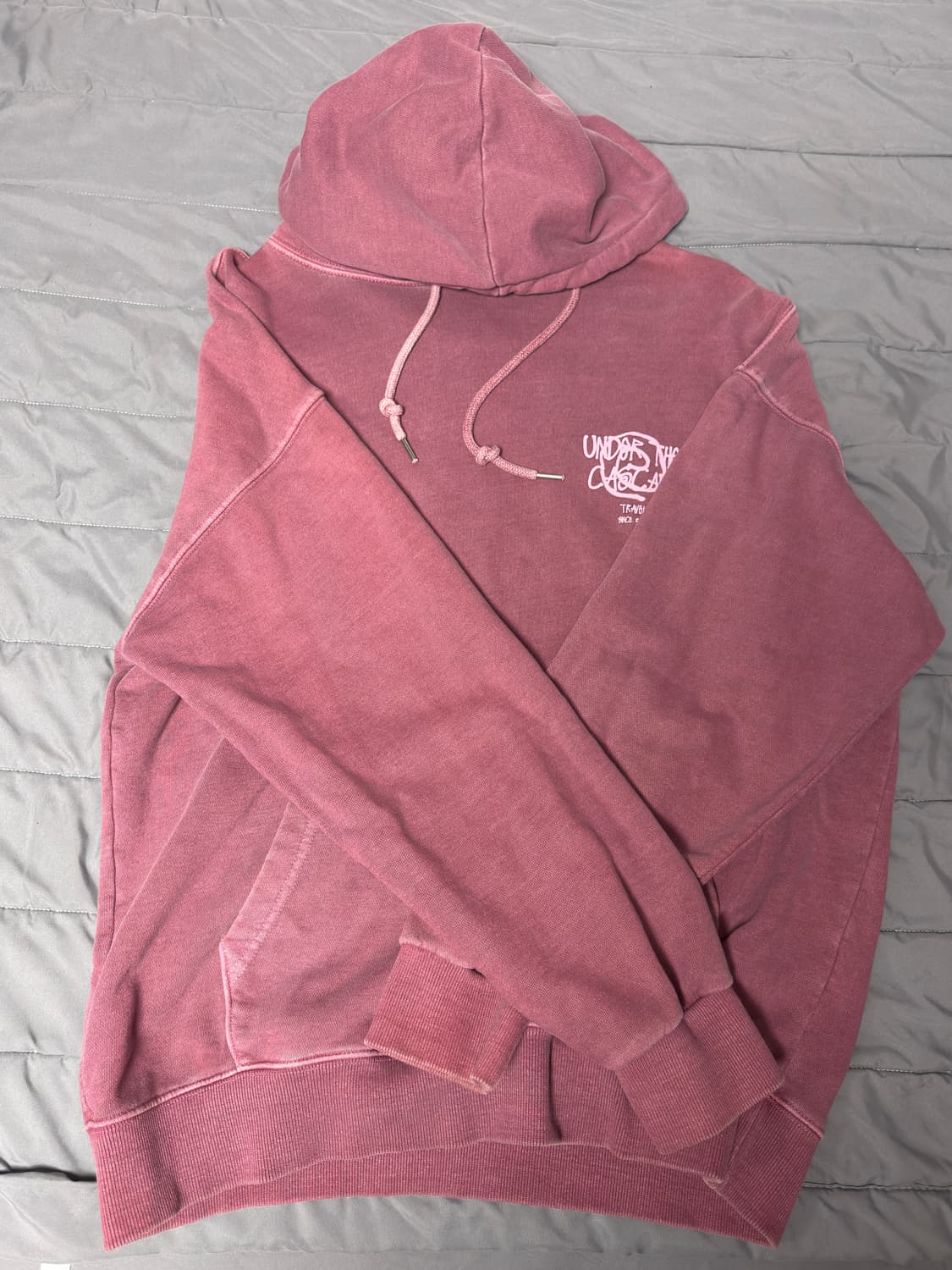 트레블 칸투어 슬로건 피그먼트 후드 토마토 L 상품이미지1