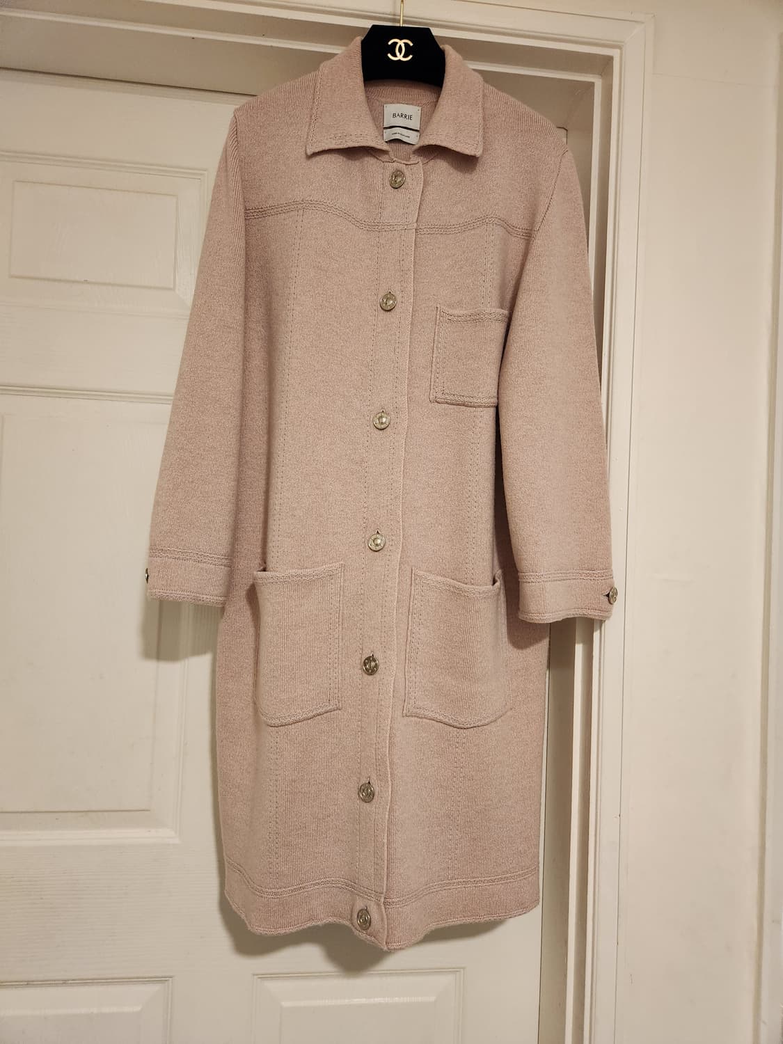 (정품)샤넬 배리 BARRIE  소프트뮤트 핑크  캐시미어 롱자켓 상품이미지4