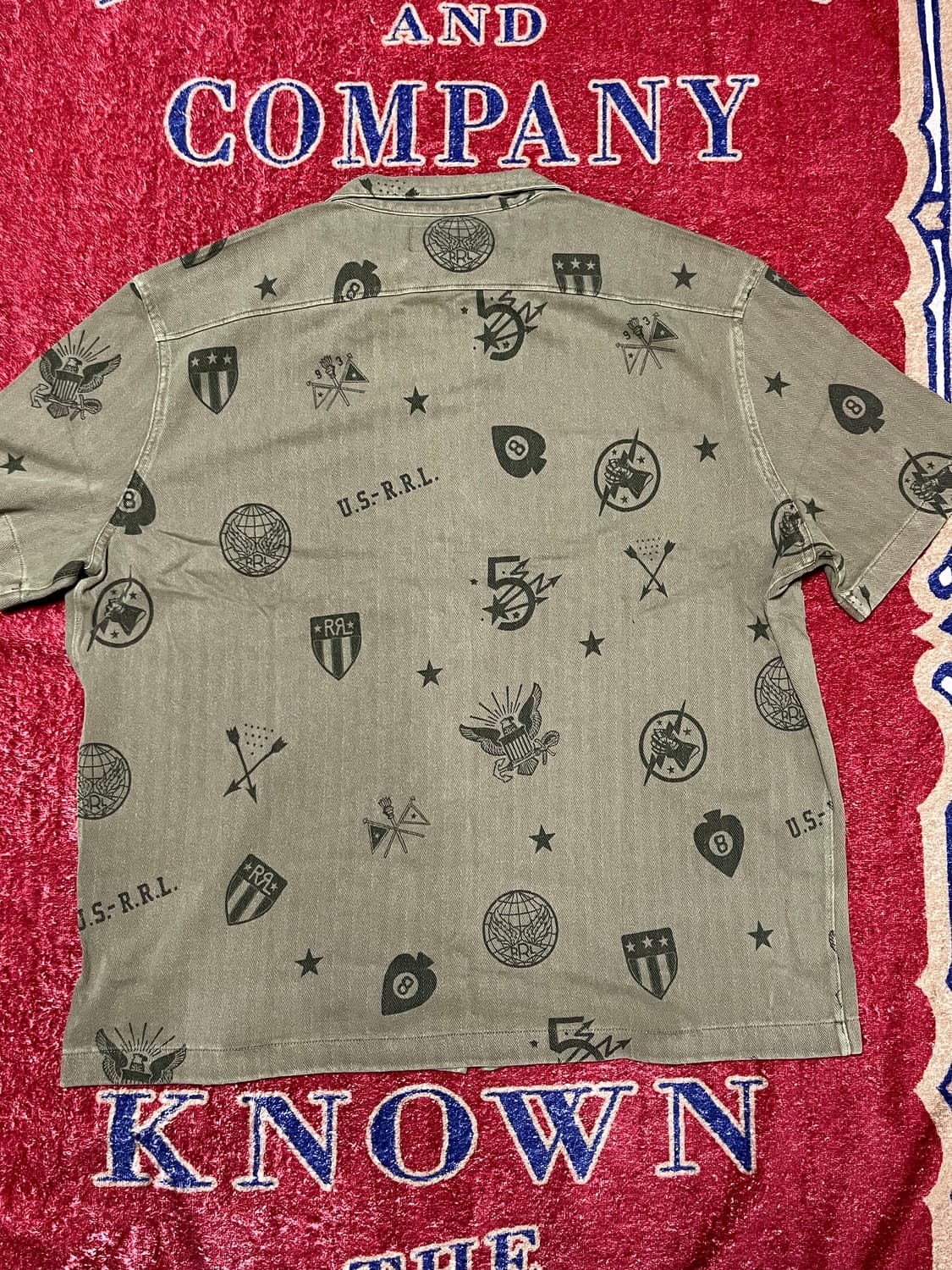 더블알엘 (RRL) 니트 헤링본 트윌 캠프셔츠 반팔셔츠 상품이미지3