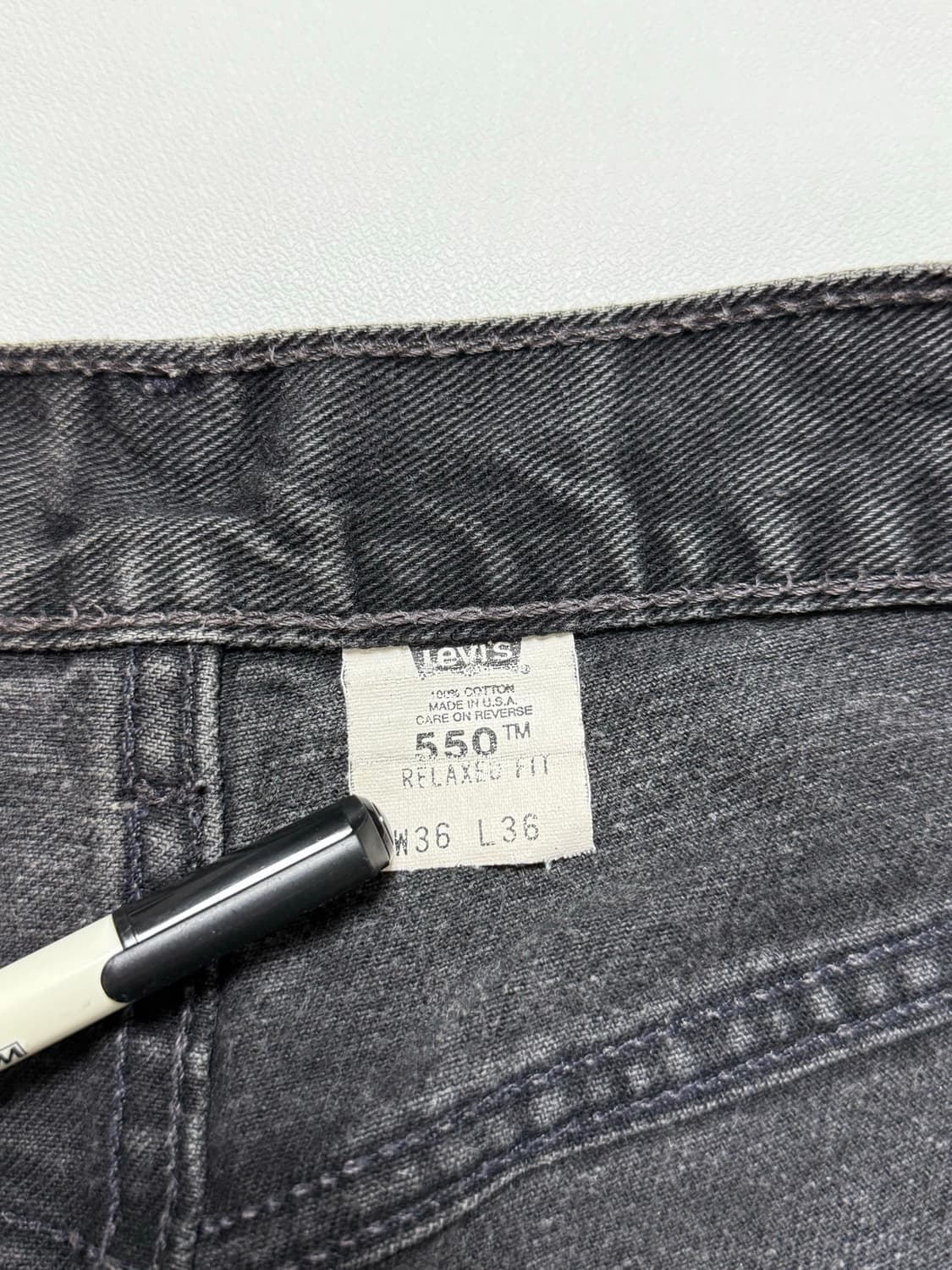 00s usa 리바이스 550 흑청 데님팬츠 36x30 상품이미지3