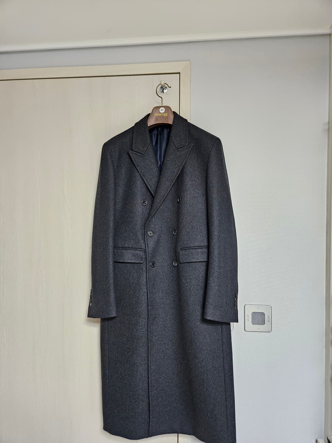 포커페이스 czar 더블 코트 48 차콜,카멜 상품이미지1