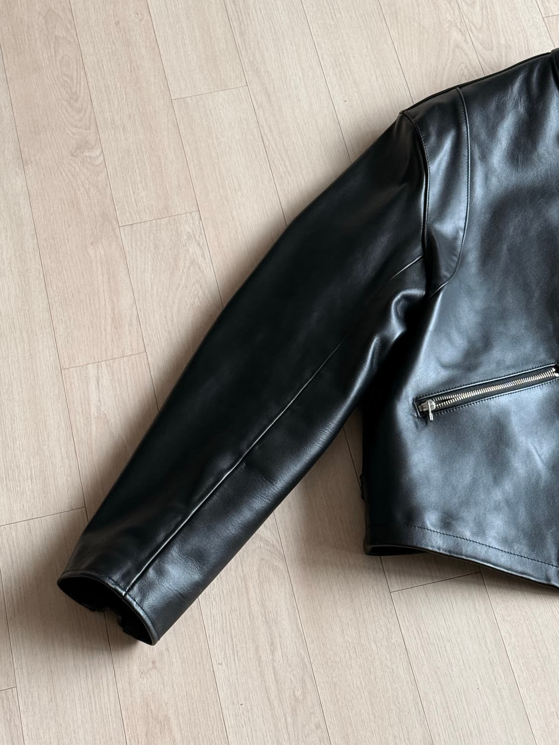 토니웩 이탈리안 카프 레이서 가죽 레더 라이더 자켓 주우재 상품이미지3