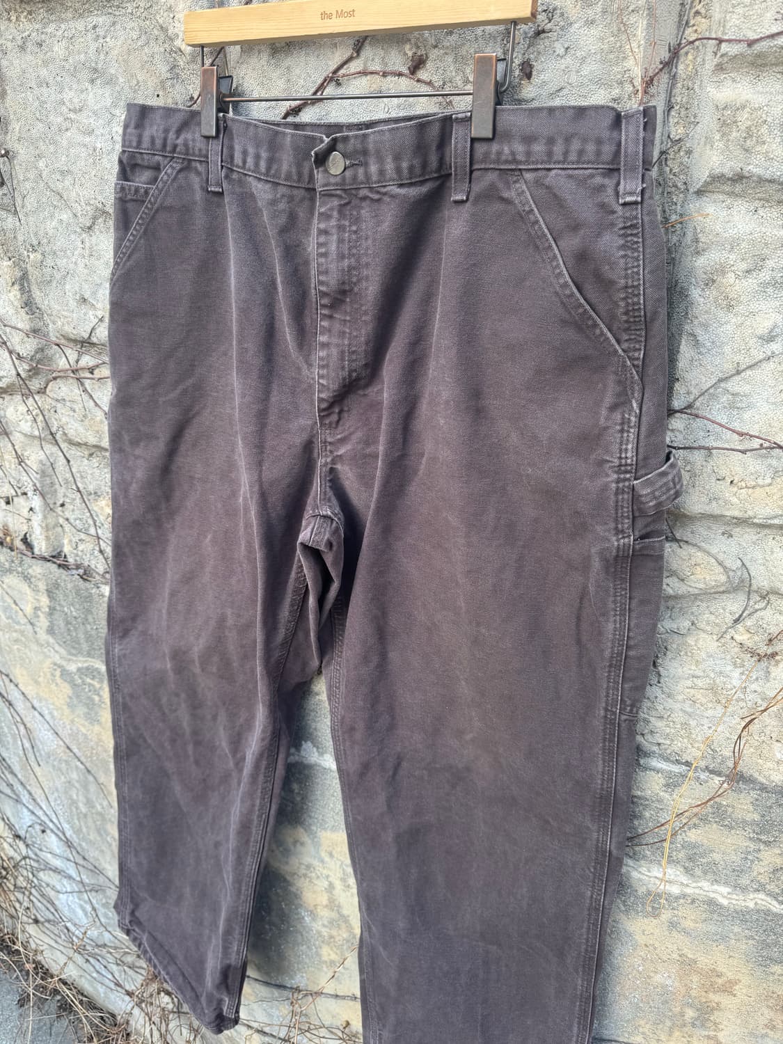 칼하트 빈티지 b11 dkb 다크브라운 페이딩 카펜터 싱글니 워크 팬츠 상품이미지5