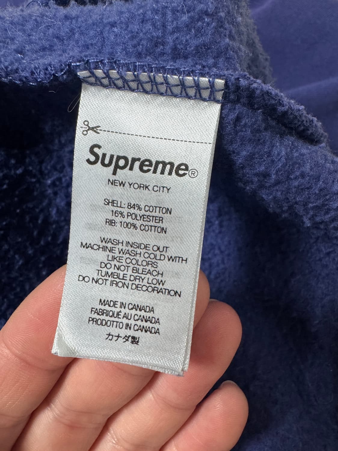 [M]슈프림 이스테블리시드 크루넥 워시드 네이비 맨투맨 상품이미지6