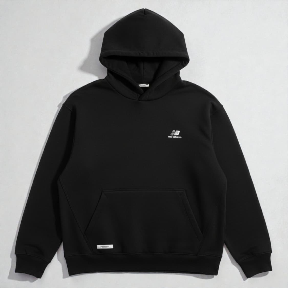 M)뉴발란스 스포츠 오프화이트 기모 후드티 블랙 상품이미지1