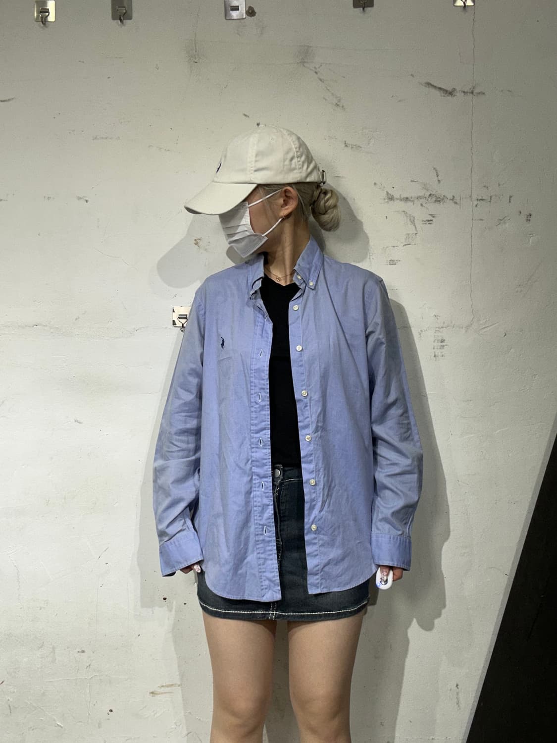 90s 폴로 랄프 로렌 소라색 오버핏 셔츠  상품이미지2