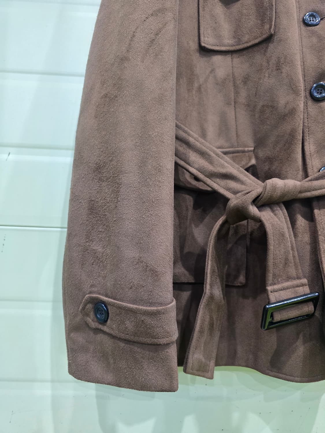 스웨이드 벨티드 자켓 브라운 상품이미지4